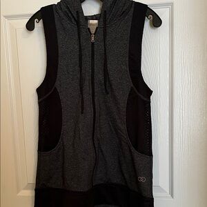 Alia Charcoal and Black Zip-Up Vest